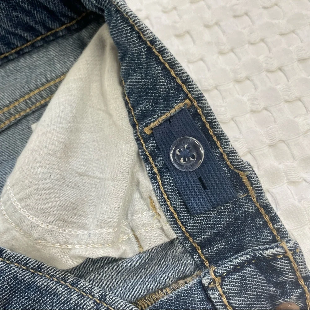 New Old Navy Baggy Wide Leg Jeans 8 Plus‎ Girls Skater High Rise Adj Waist